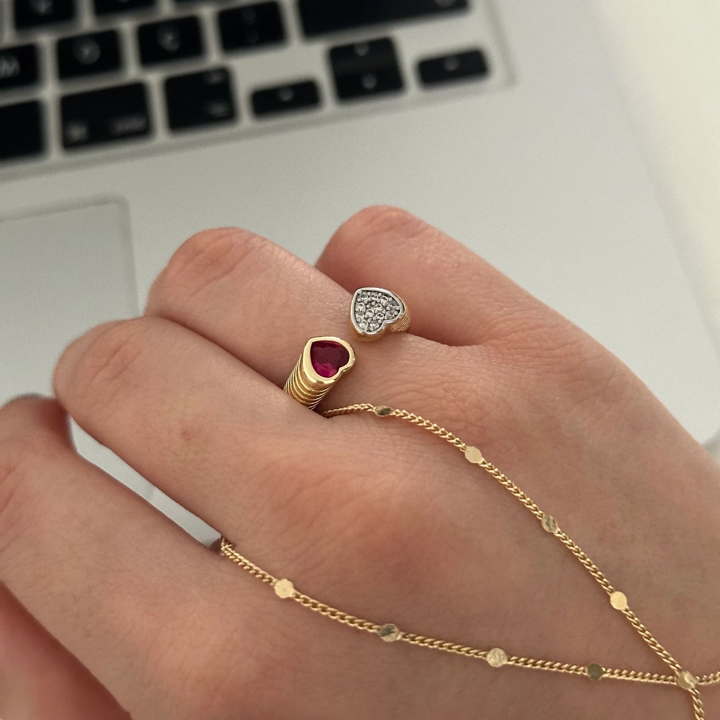 Kalp Bordo Kadın Yüzük