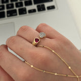 Kalp Bordo Kadın Yüzük