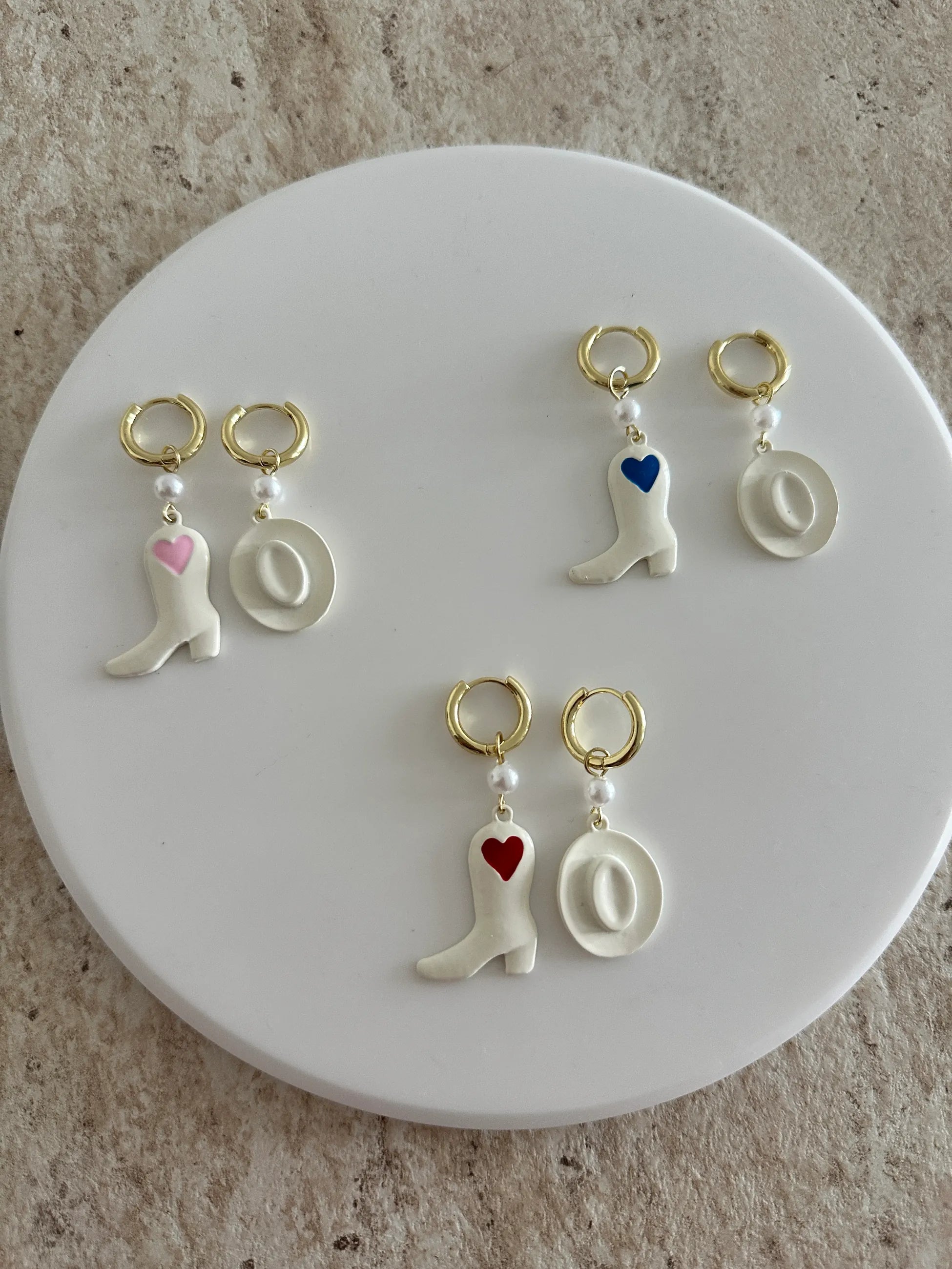 Kovboy Şapka Çizme Kadın Küpe