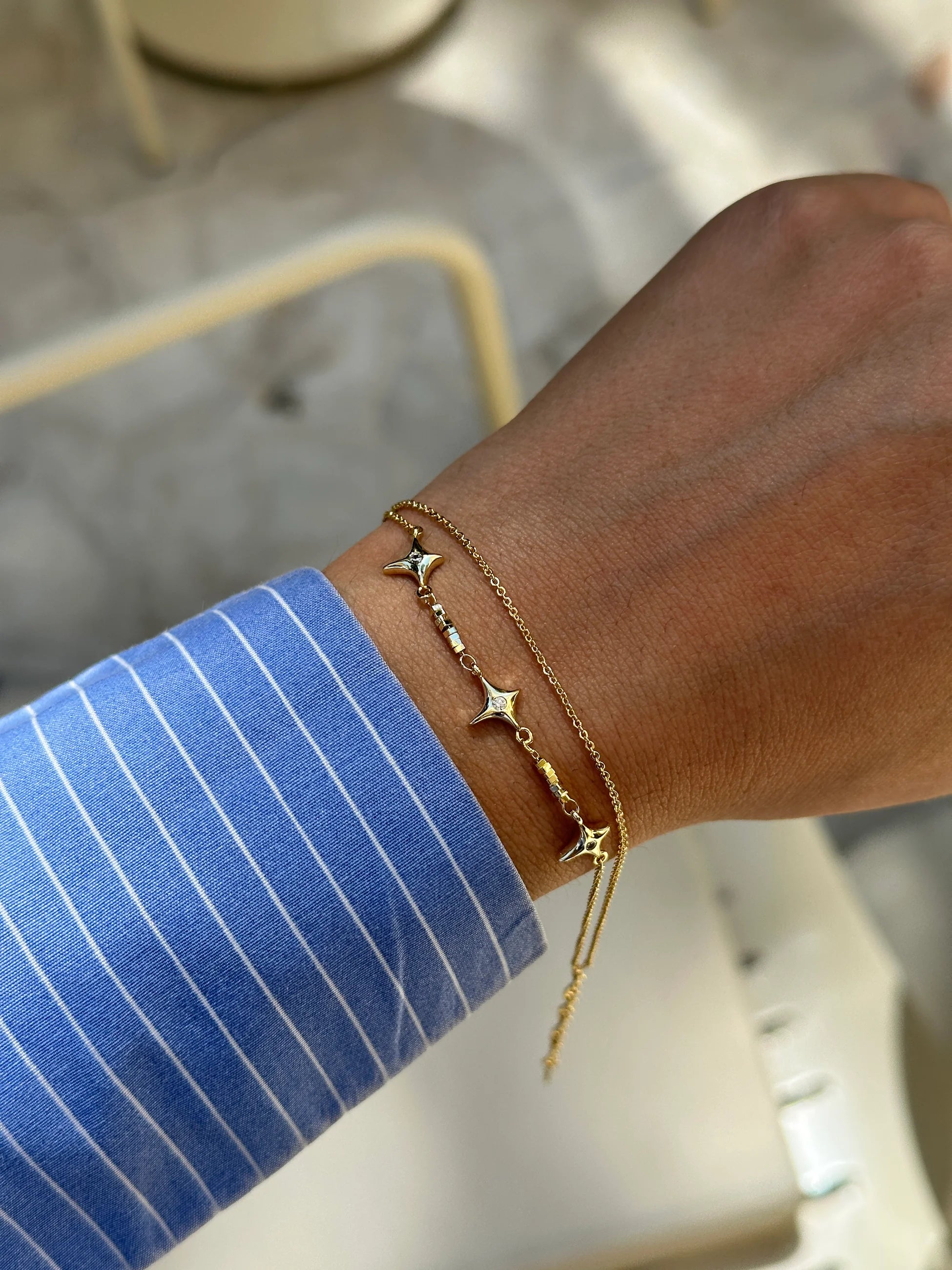 İkili Kutup Yıldızı Kadın Bileklik