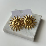 Antik Güneş Çelik Küpe