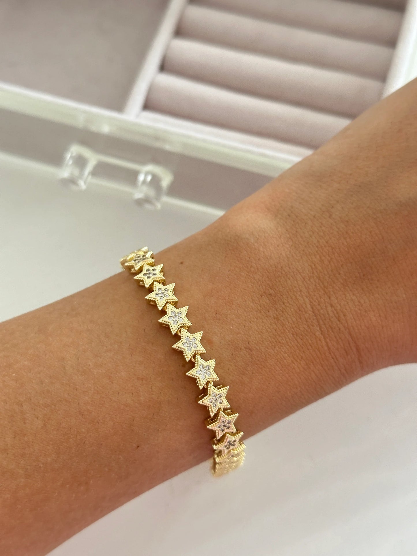 VIP Altın Kaplama Zirkon Taş Yıldız Kadın Bileklik