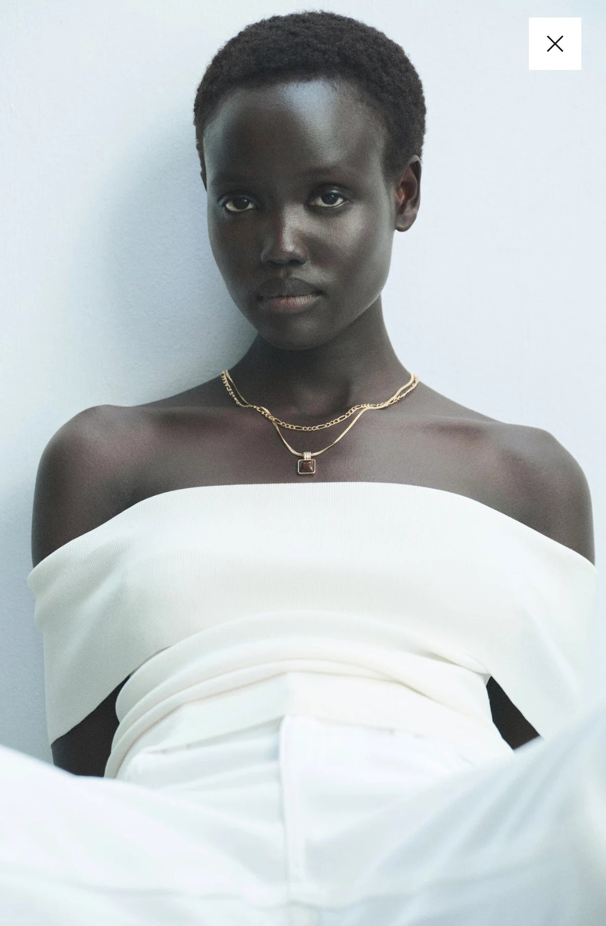 İkili Kahve Kare Altın Kaplama Zincir Kolye