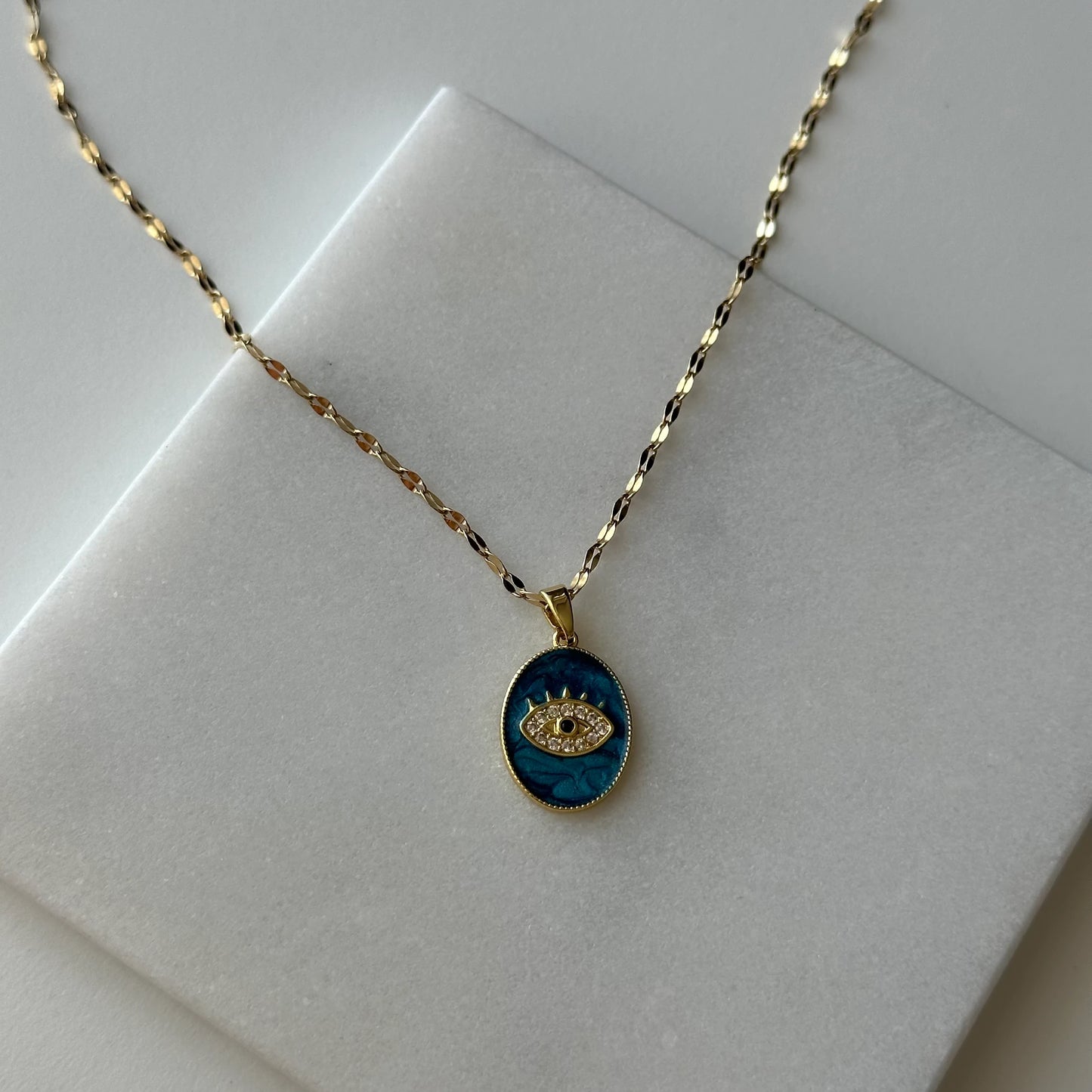 Göz Turkuaz Çelik Kolye