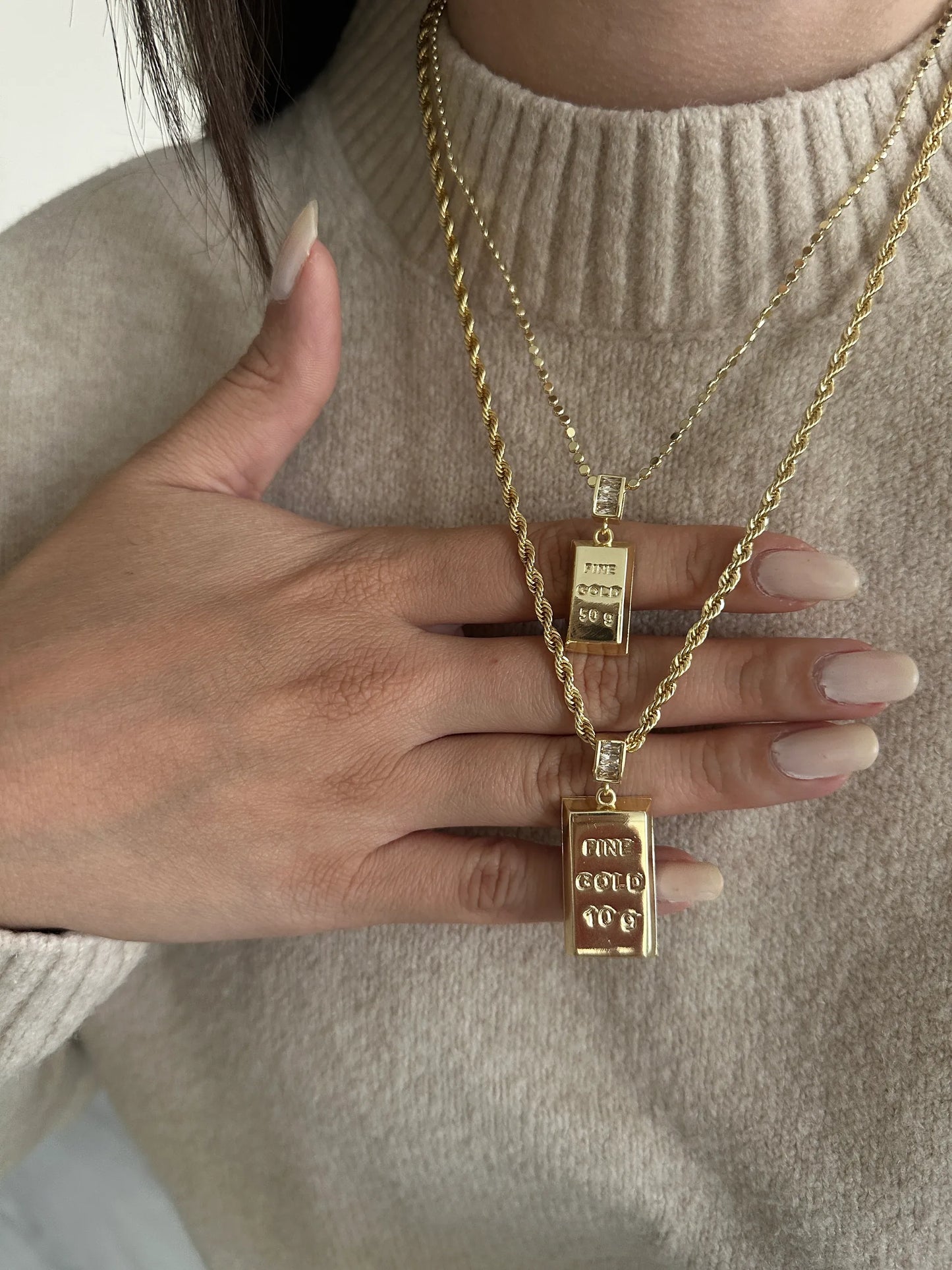 Külçe Altın Kadın Kolye