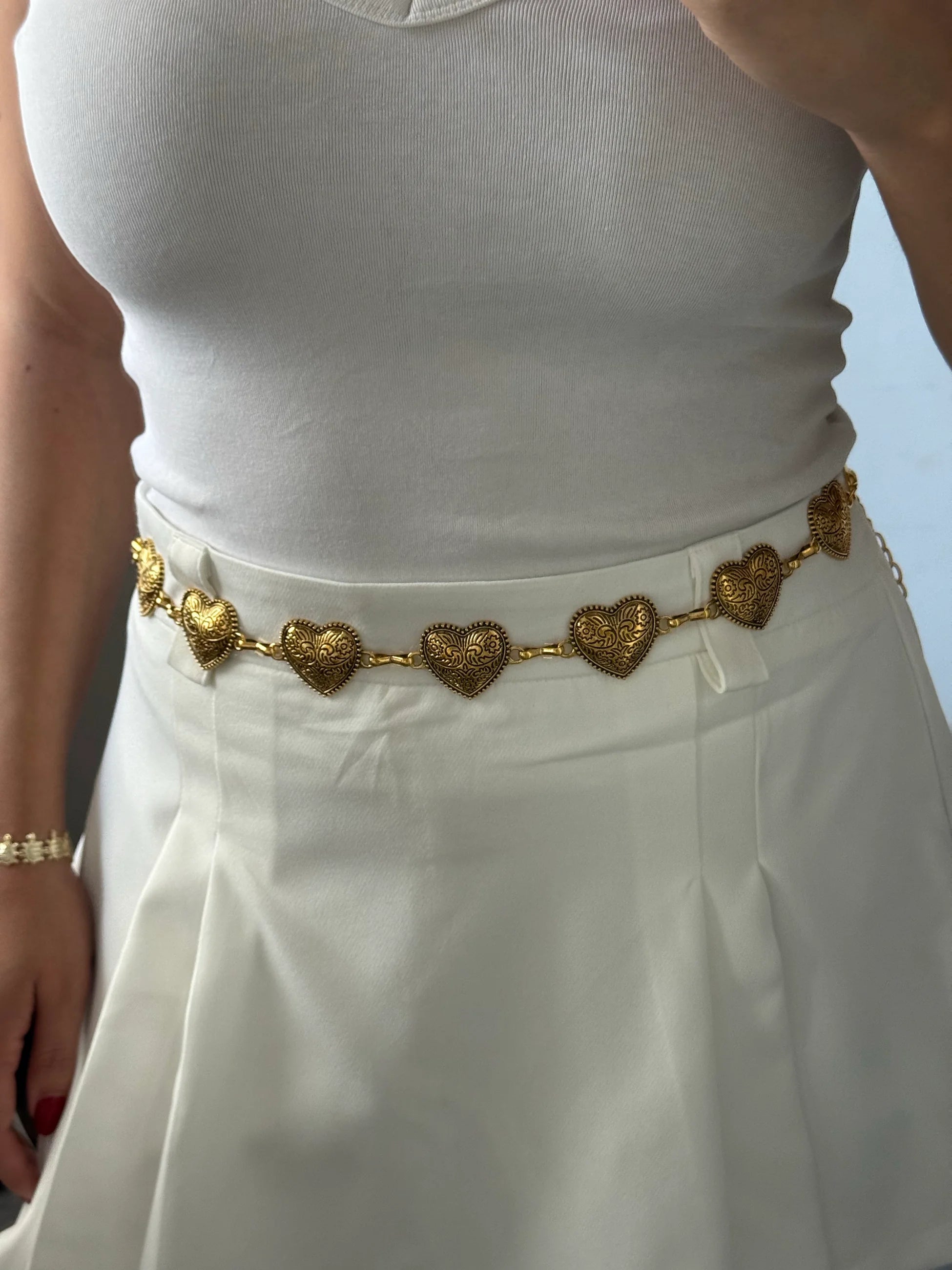 Kalp Bronz Bel Zinciri