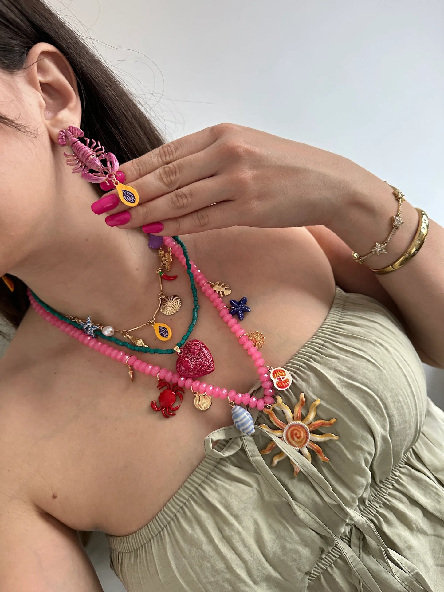 Güneş Üçlü Kadın Kolye