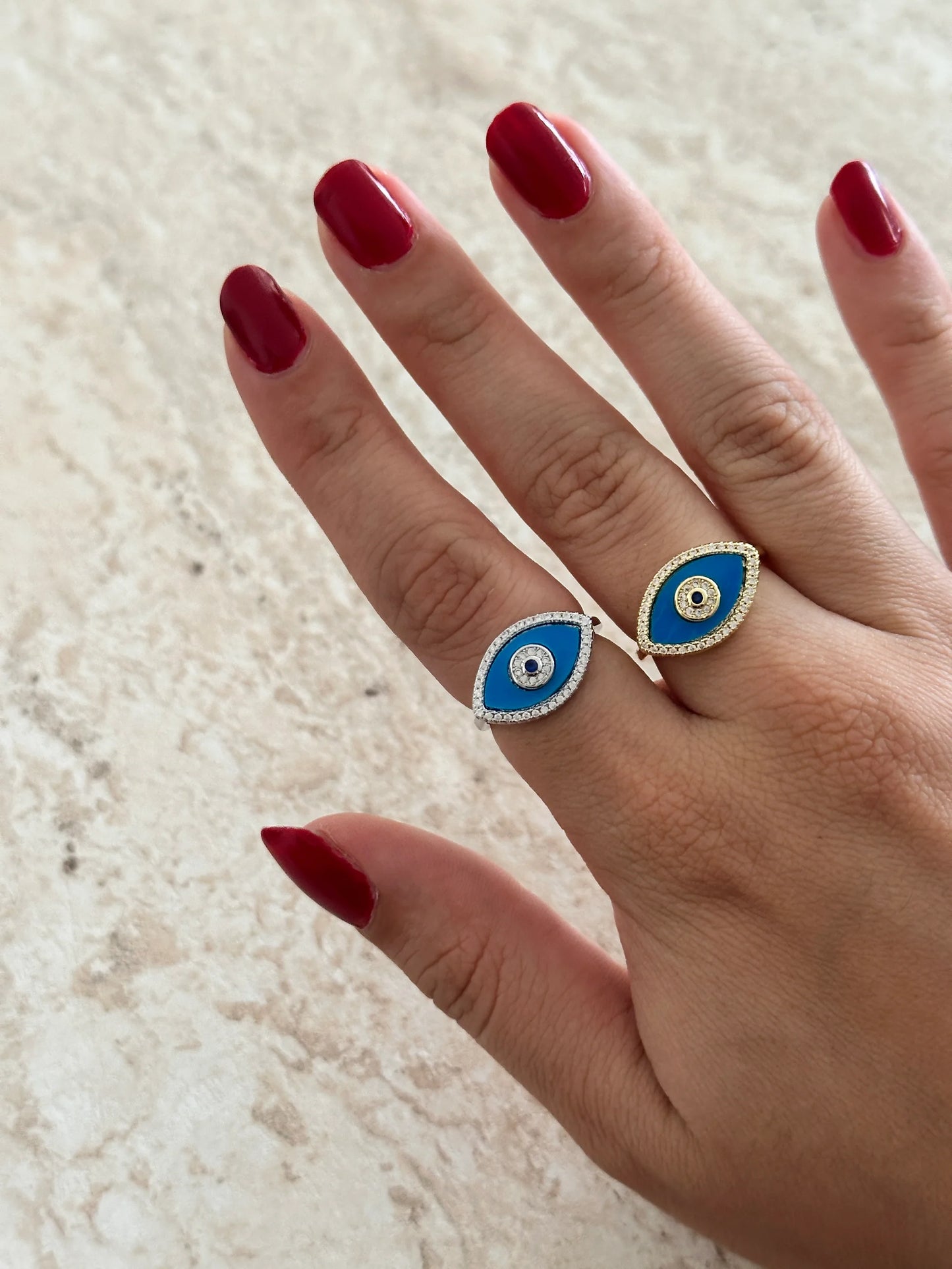 Mavi Göz Kadın Yüzük