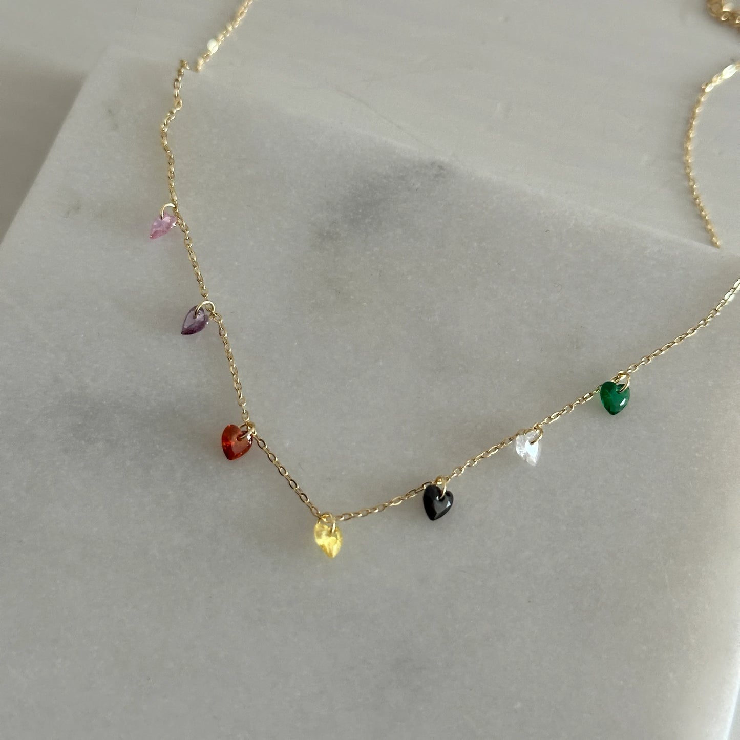 Kalp Pul Taş Kuyumcu İşçiliği Kadın Kolye