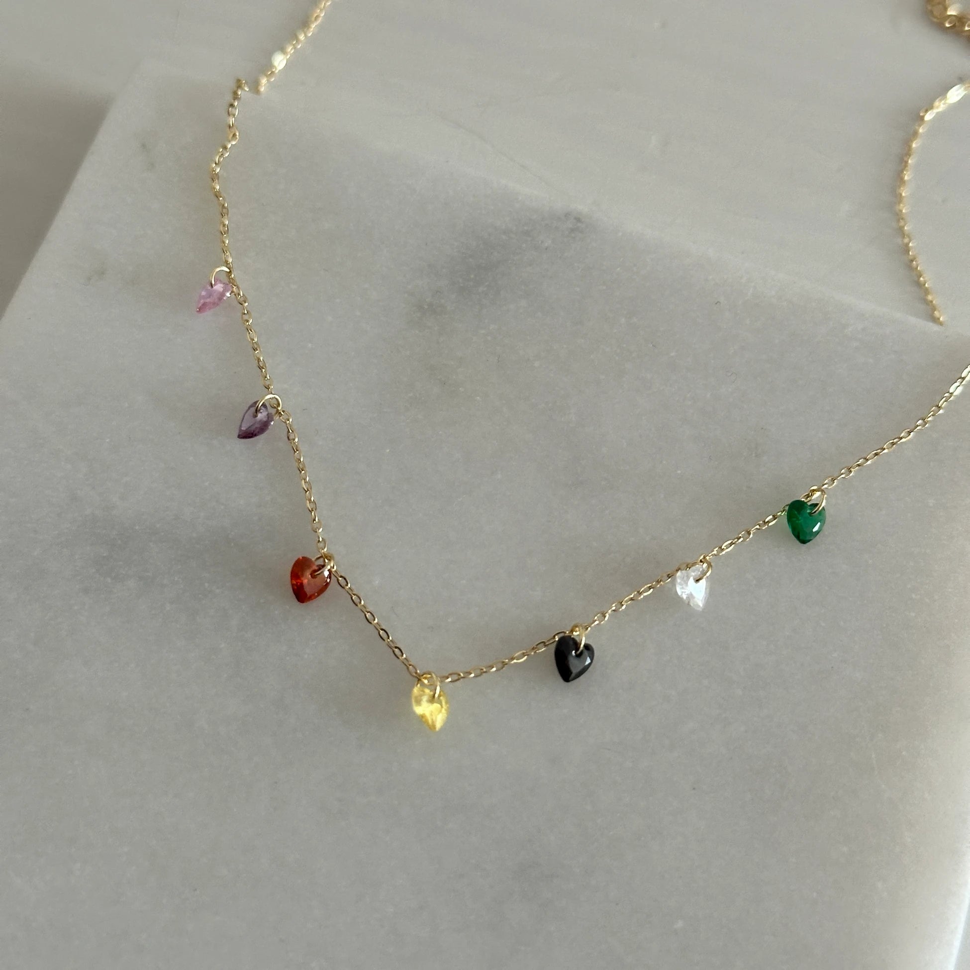 Kalp Pul Taş Kuyumcu İşçiliği Kadın Kolye