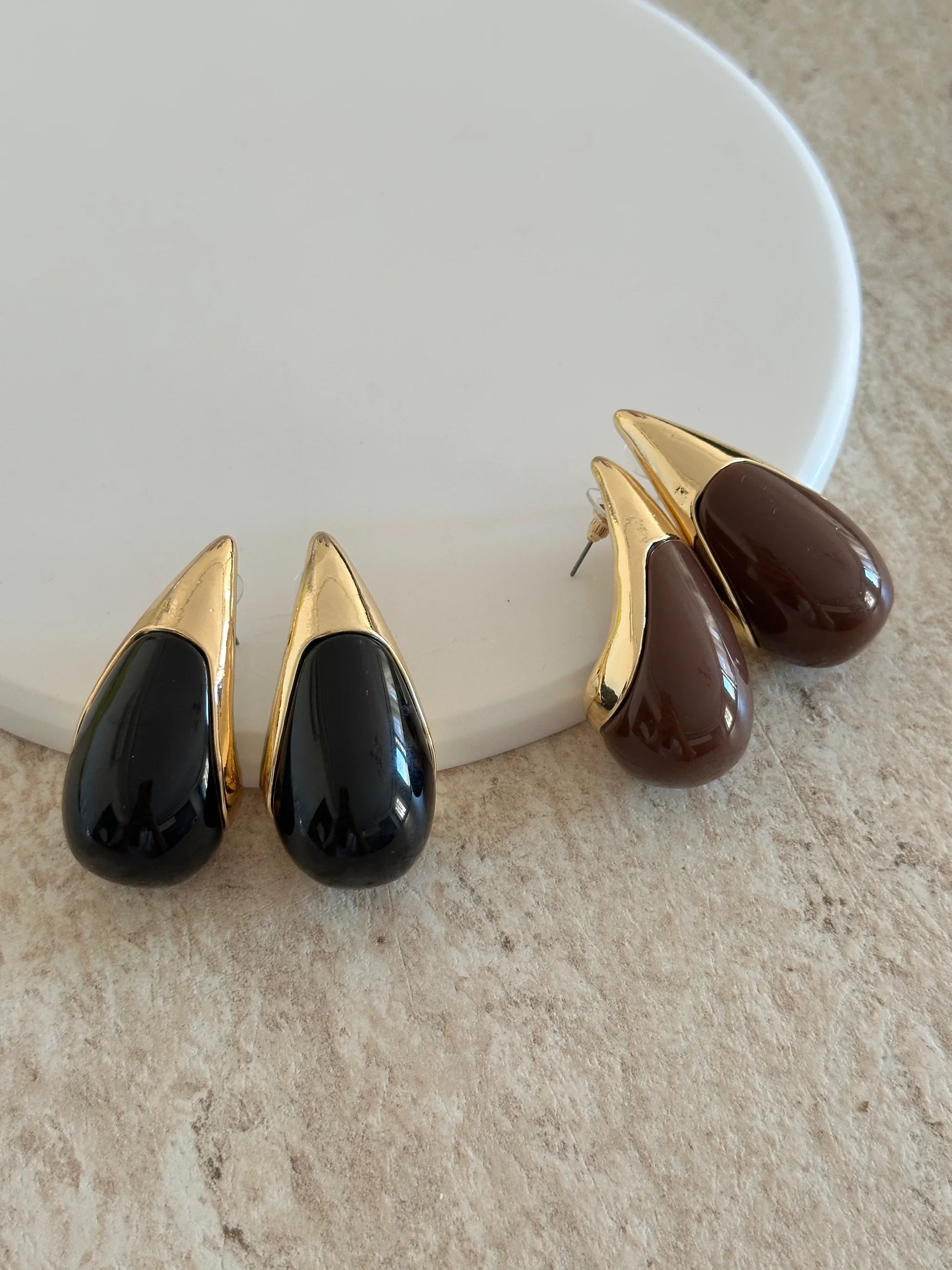 Büyük Damla Renkli Taş Kadın Küpe