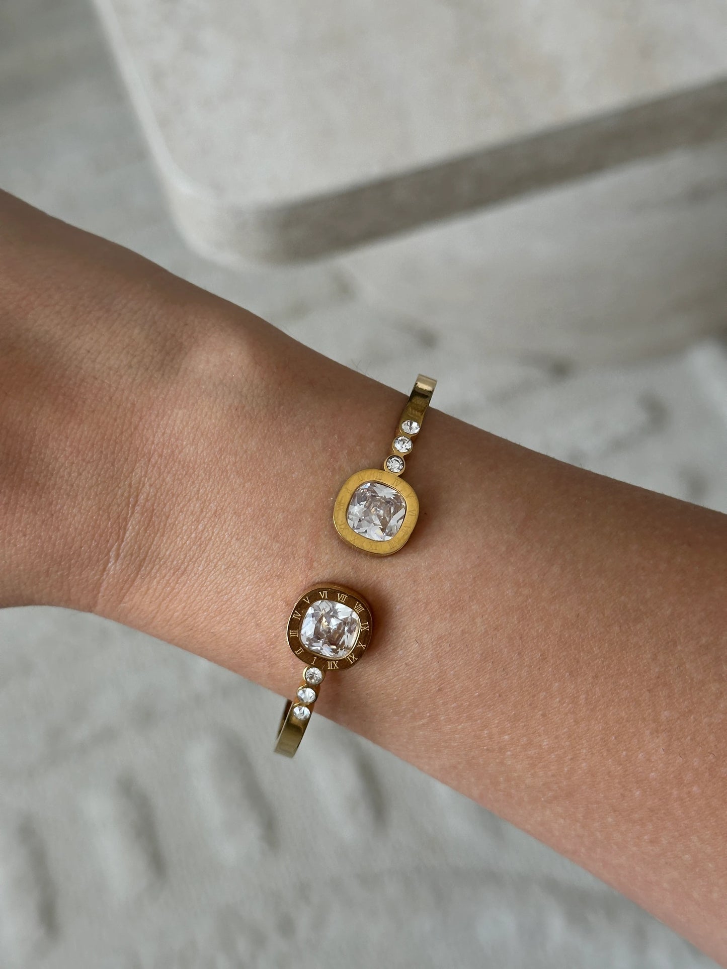 İkili Baget Taş Çelik Kadın Bilezik