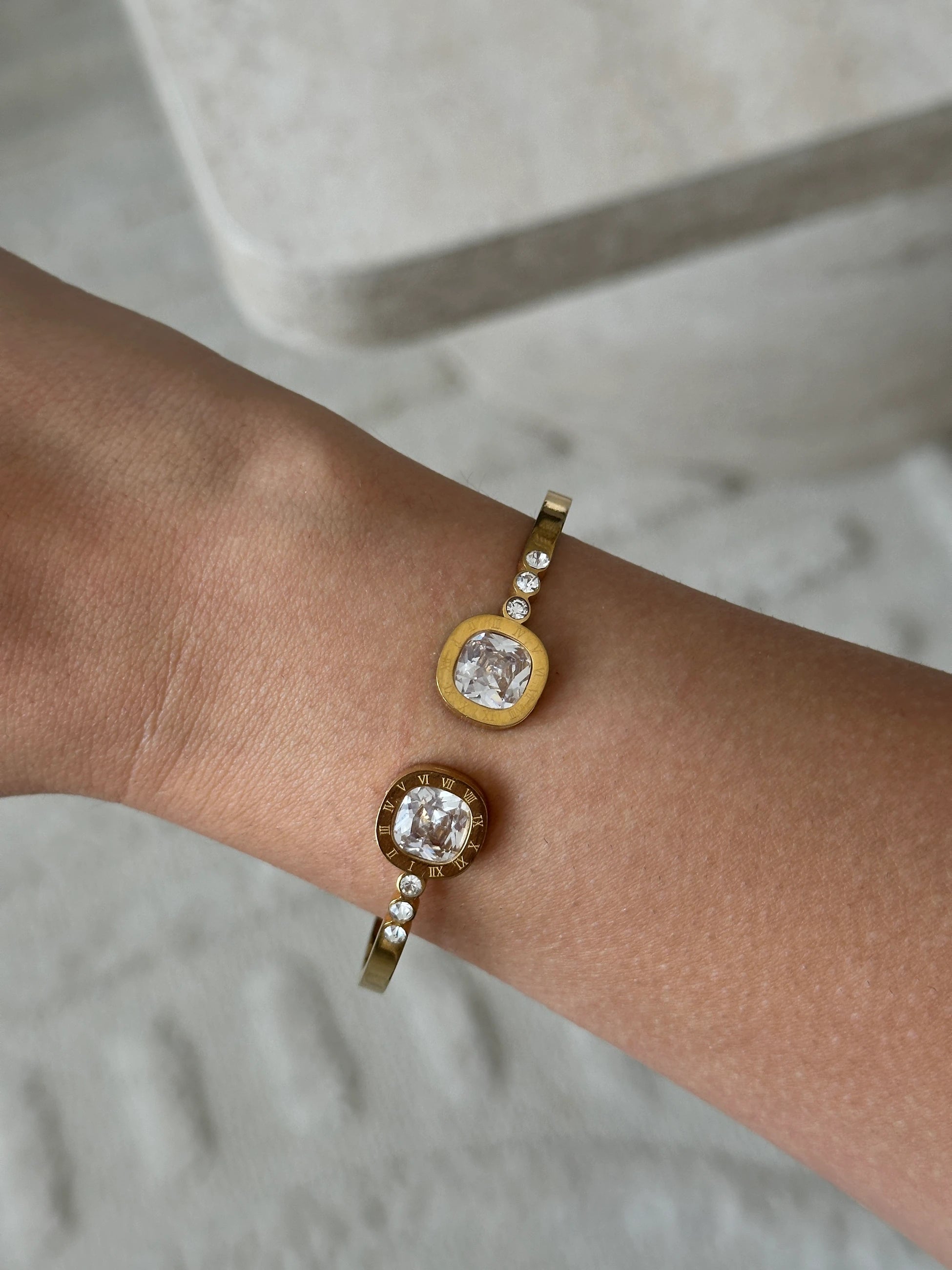 İkili Baget Taş Çelik Kadın Bilezik