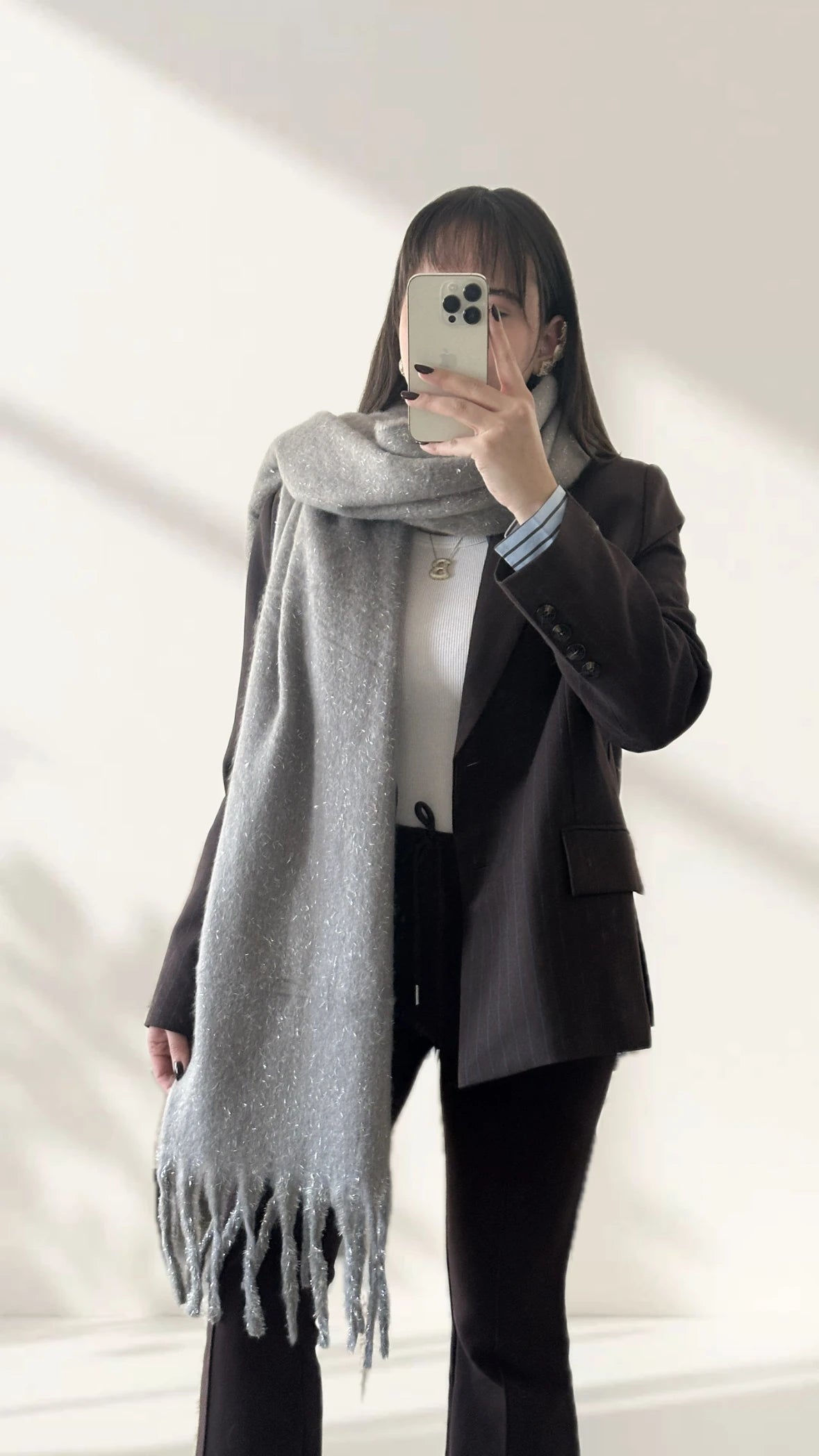 Işıltılı Pinterest Kadın Şal Atkı