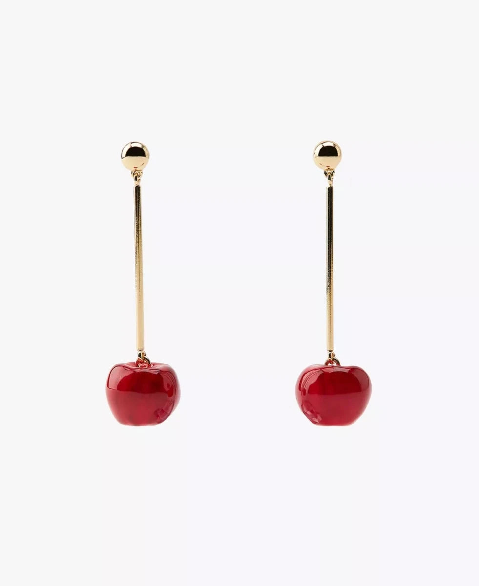 Metalik Kiraz Tane Küpe