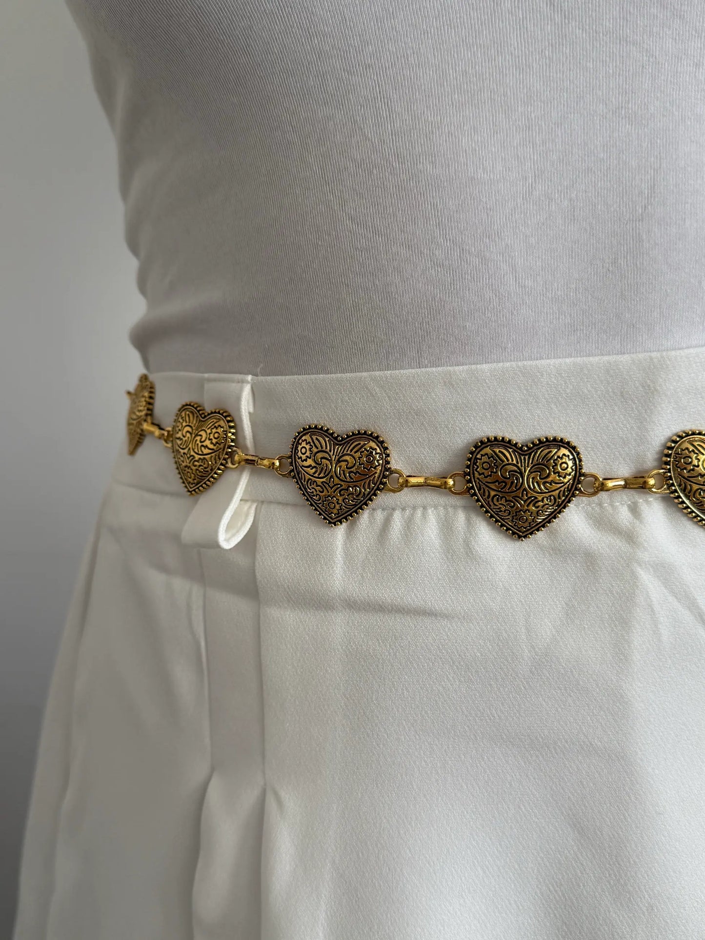 Kalp Bronz Bel Zinciri