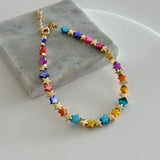 Çok Renkli Yıldız Boncuk Halhal