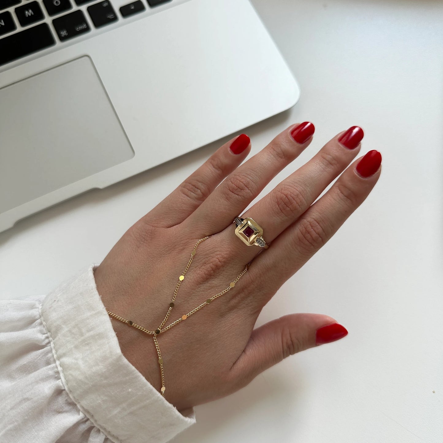 Bordo Baget Taş Kadın Yüzük