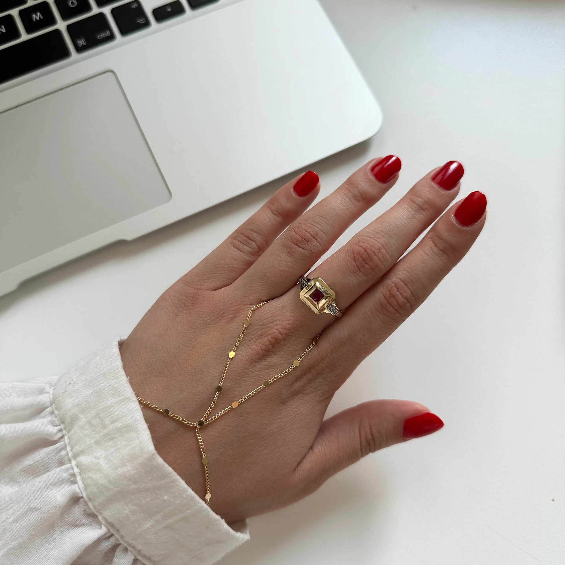 Bordo Baget Taş Kadın Yüzük