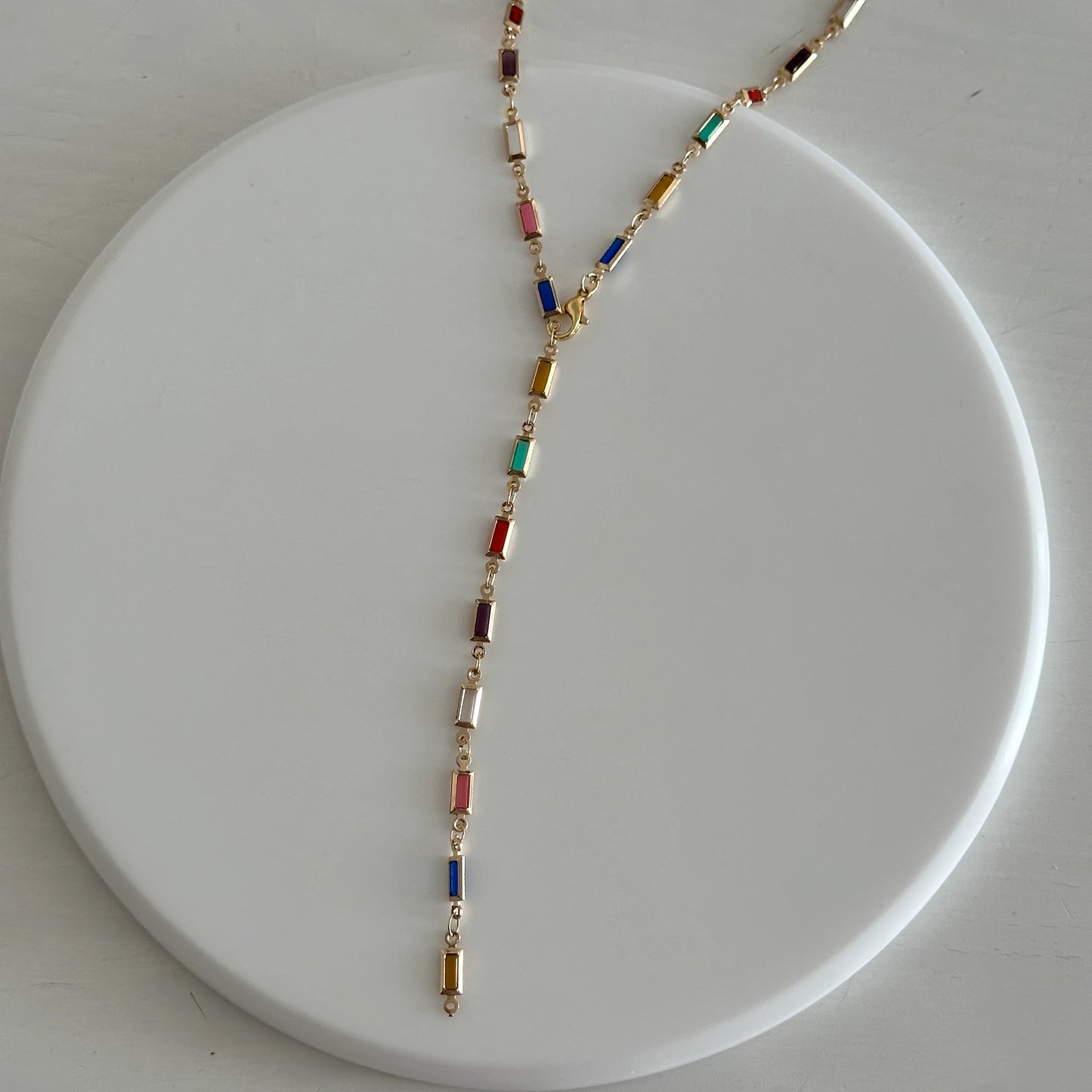 Renkli Taş Y Dekolte Kolye