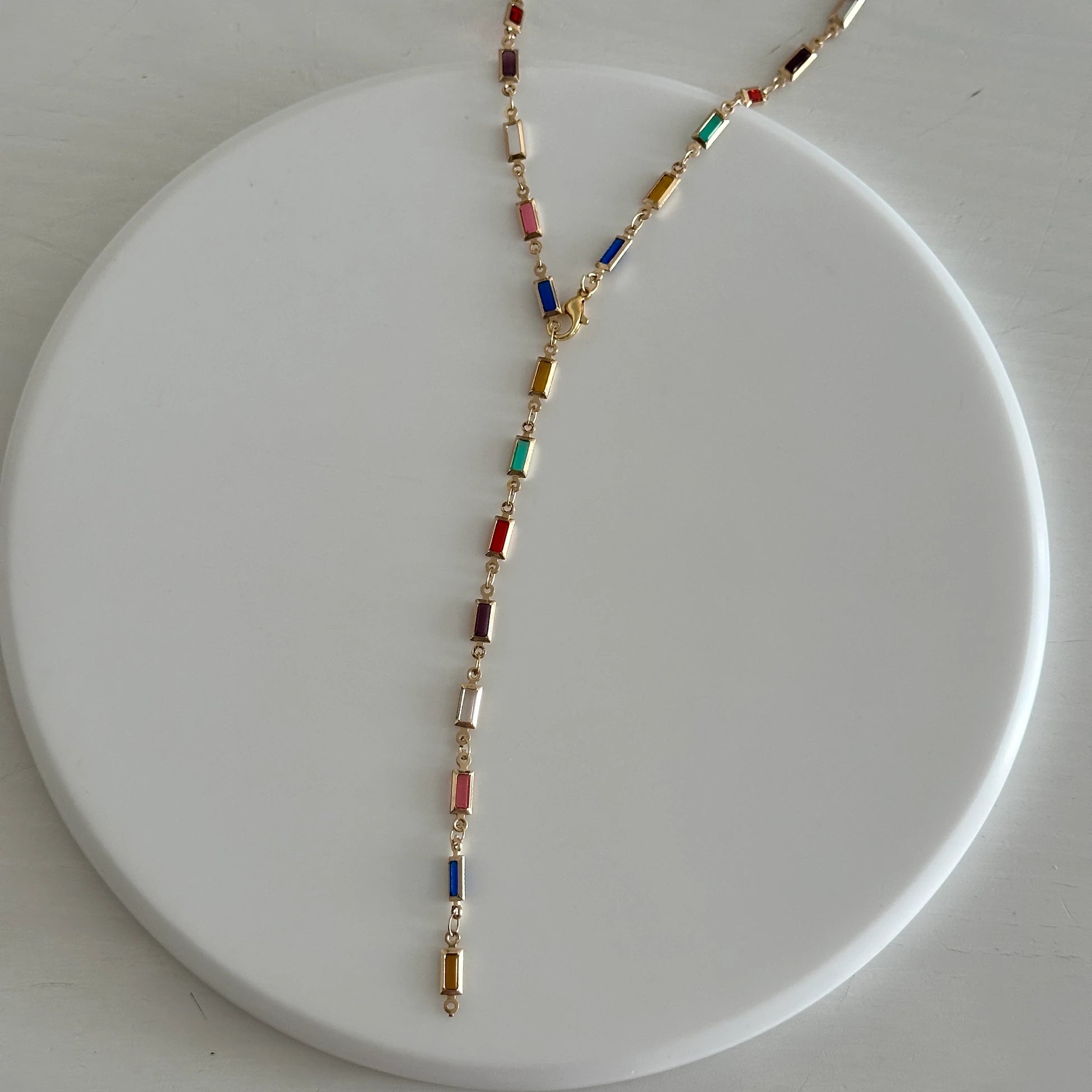 Renkli Taş Y Dekolte Kolye