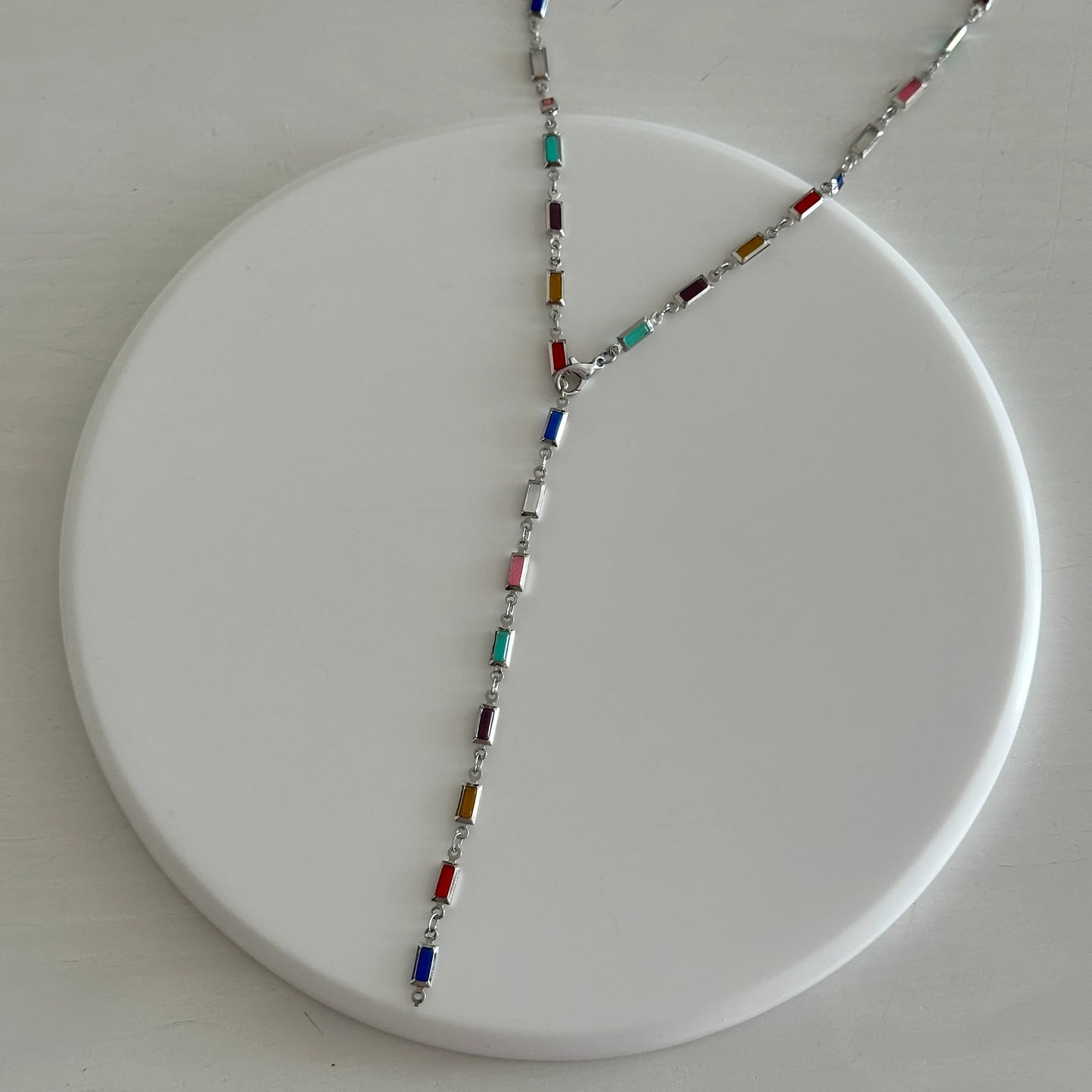 Renkli Taş Y Dekolte Kolye