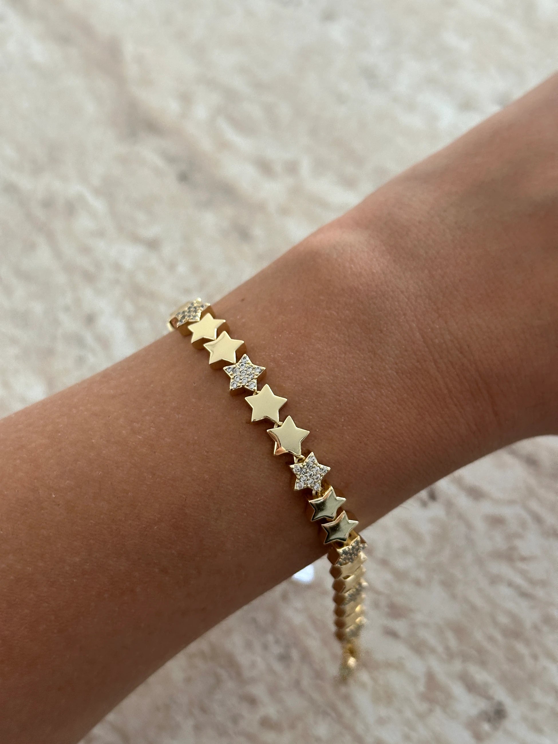Zirkon Taş Yıldızlı VIP Kaplama Kadın Bileklik