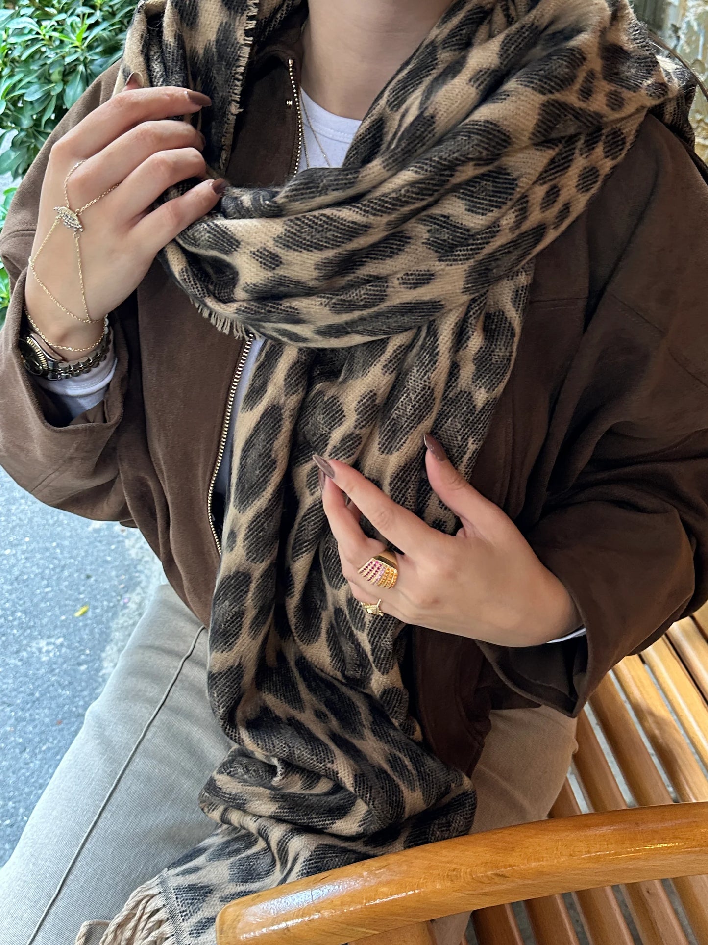 Leopar Pinterest Kadın Şal Atkı