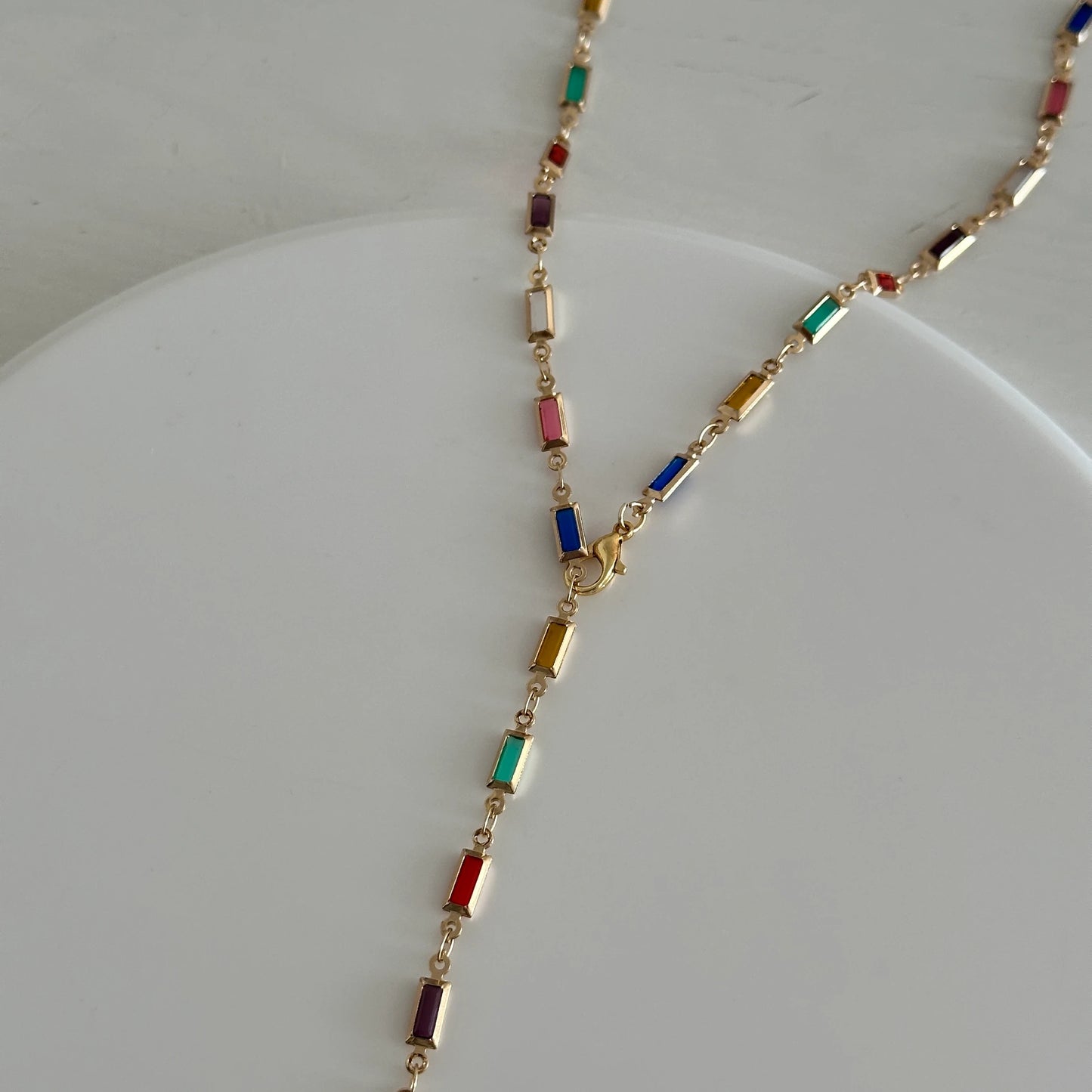 Renkli Taş Y Dekolte Kolye