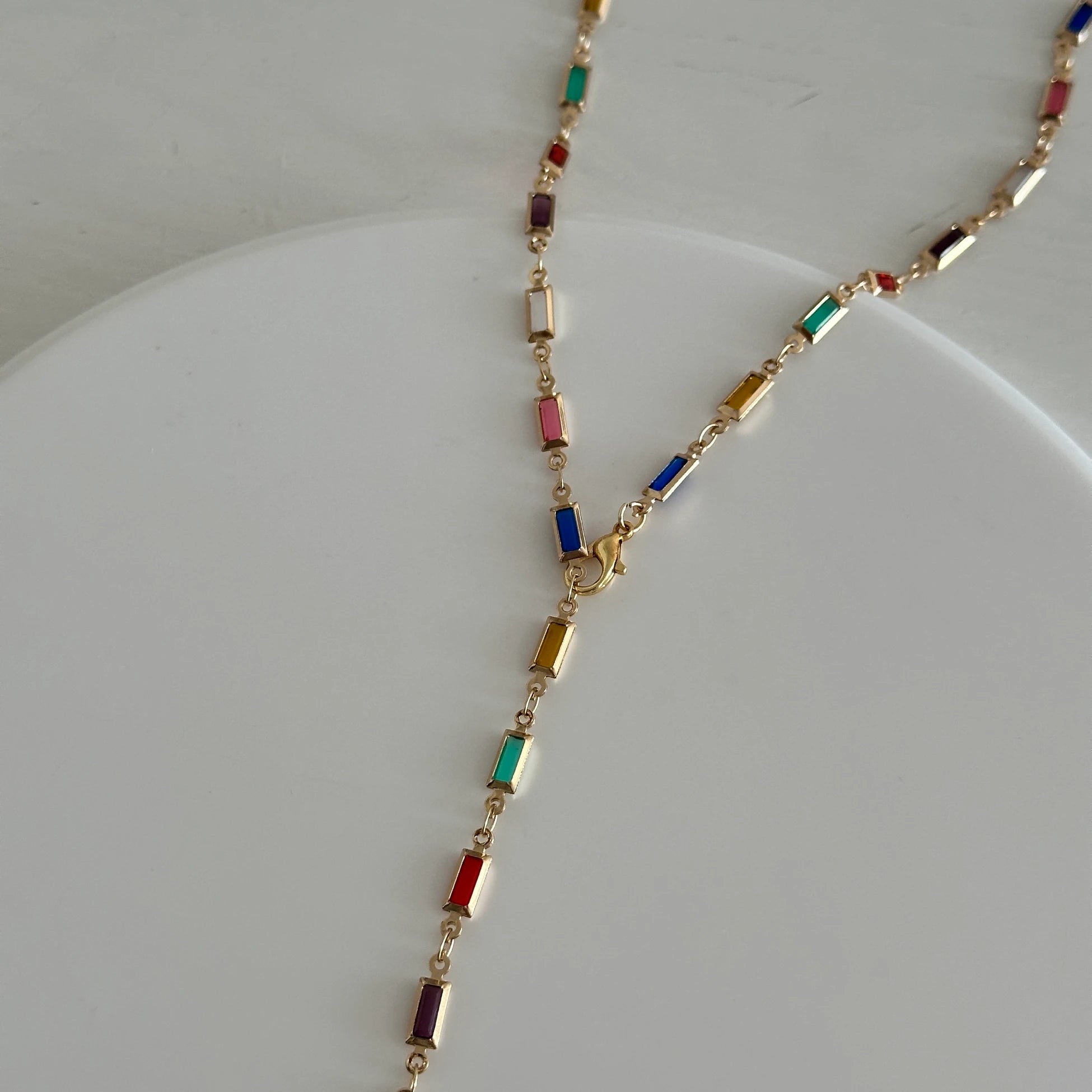 Renkli Taş Y Dekolte Kolye