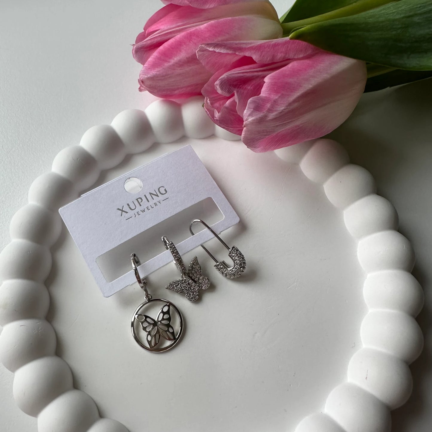 Kelebek Çengel İğne Set Küpe