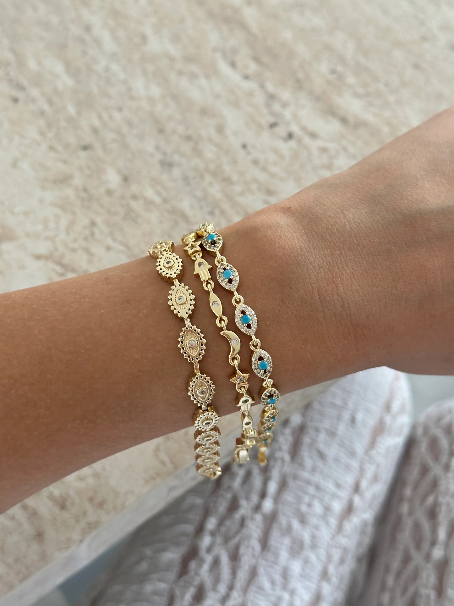 Manifest 14K Altın Kaplama Kadın Bileklik