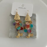 Renkli Pul Balık Kadın Küpe