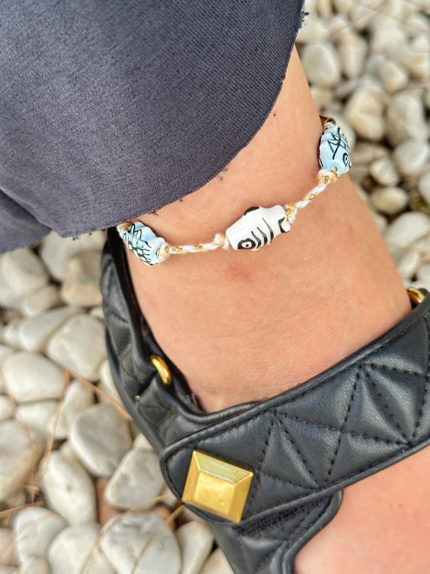 Seramik Balık İp Kadın Halhal