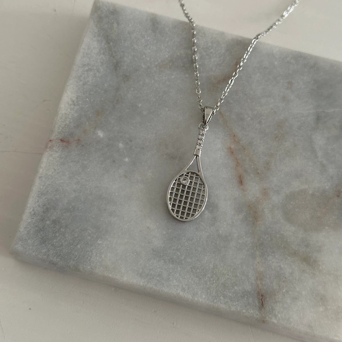 Tenis Raketi Çelik Kolye