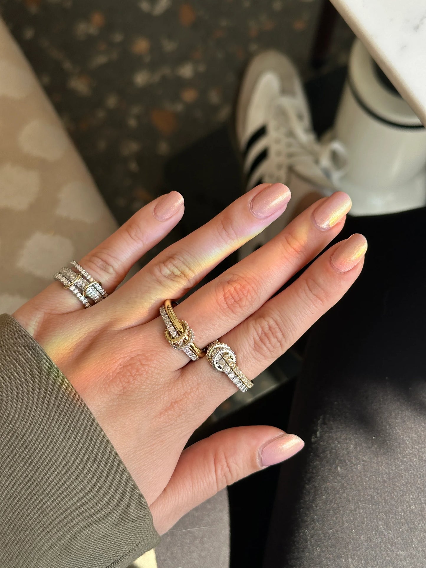 2'Li Gold & Gümüş Zirkon Taş Spinelli Kadın Yüzük