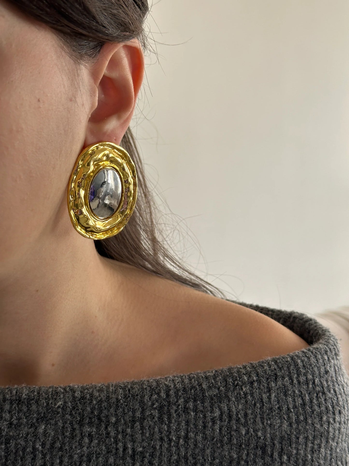 Gold & Gümüş Egg Kadın Küpe