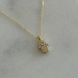 Beyaz Taş Fatma Ana Eli Kuyumcu İşçiliği Kadın Kolye