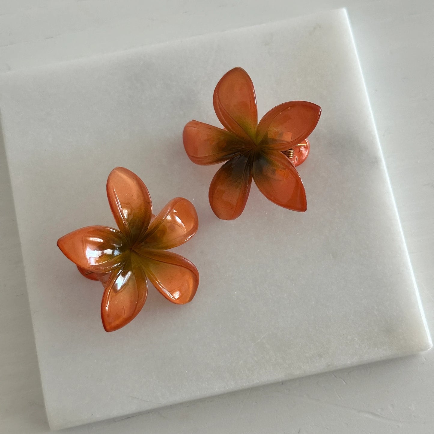 İkili Mini Mandal Aloha Toka (turuncu/yeşil)