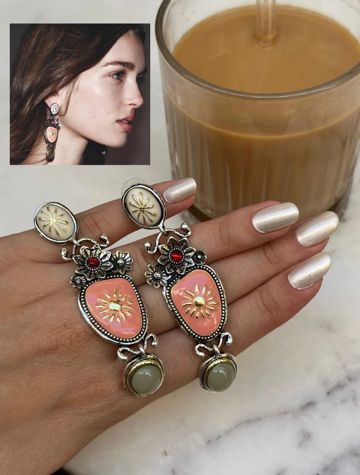 Etnik Sarkıntılı Kadın Küpe