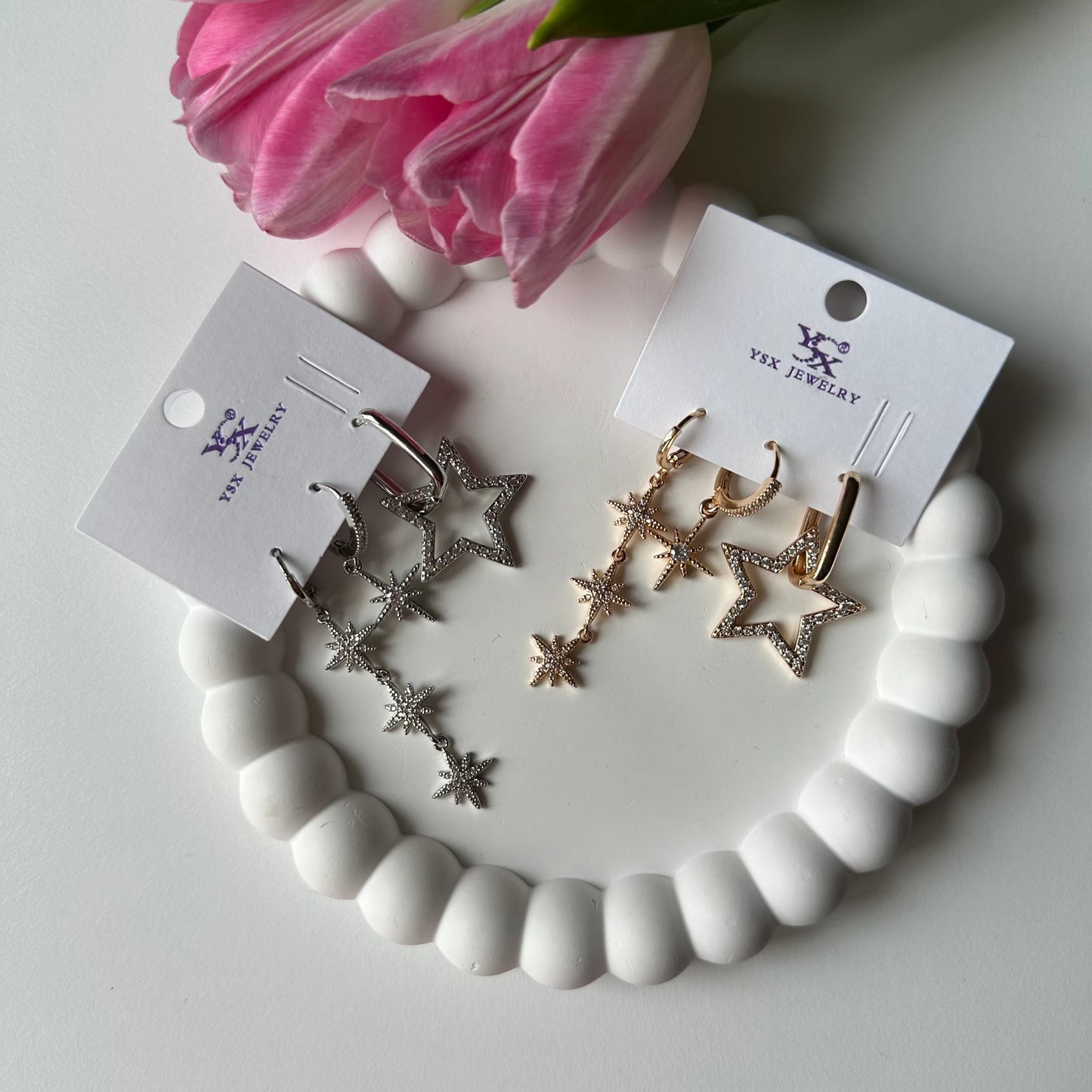 Sarkıntılı Kutup Yıldızı Set Küpe