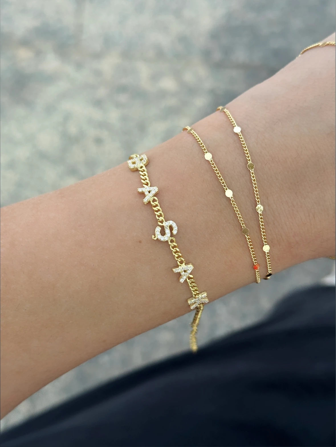 Kişiye Özel İsim Zincir Kadın Bileklik (925 ayar gümüş)