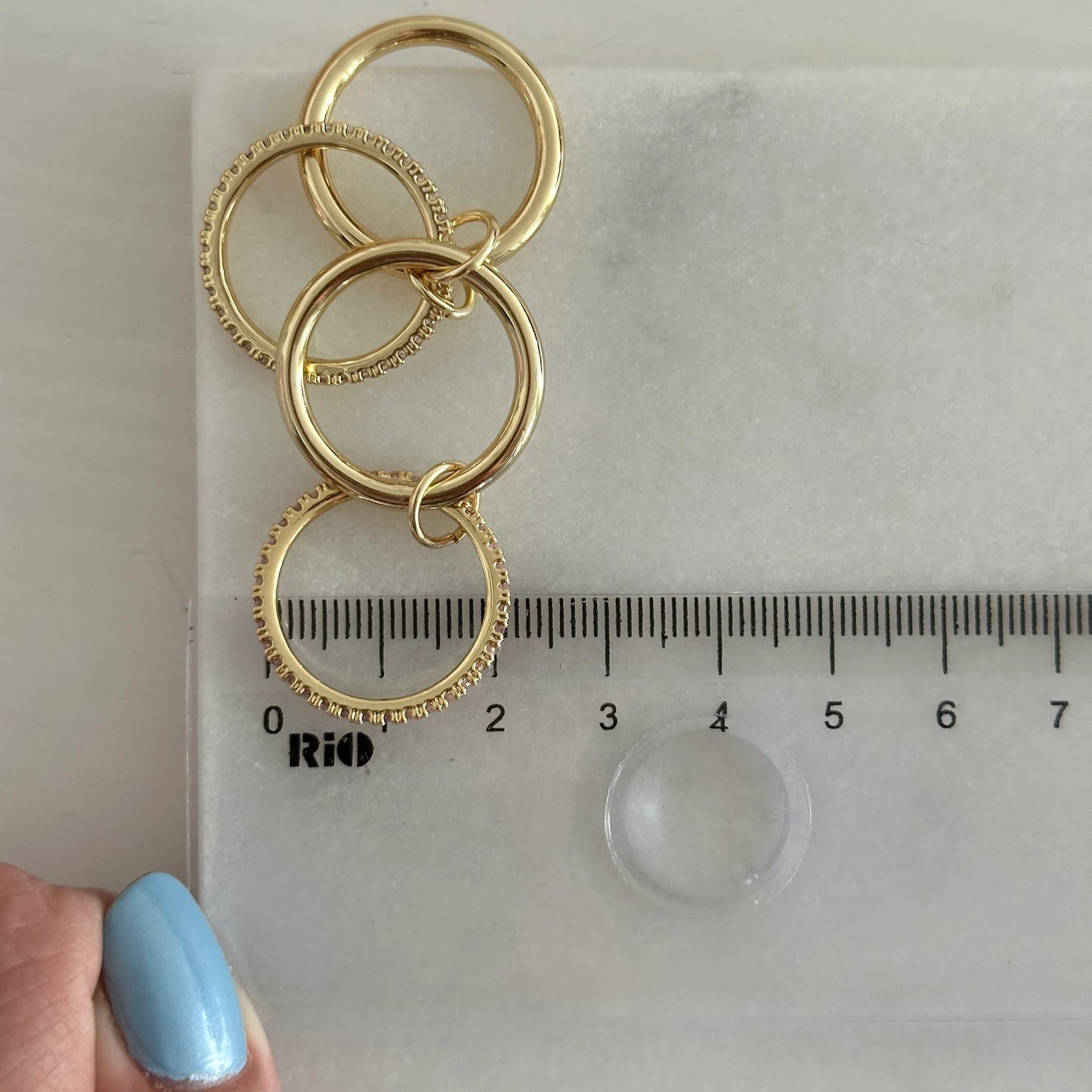 4'Lü Gold Zirkon Spinelli Kadın Yüzük