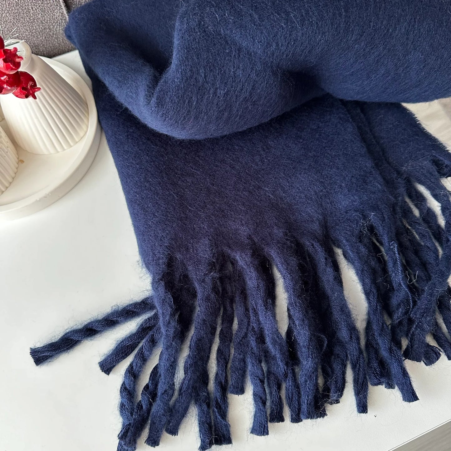 Lacivert Pinterest Kadın Şal Atkı