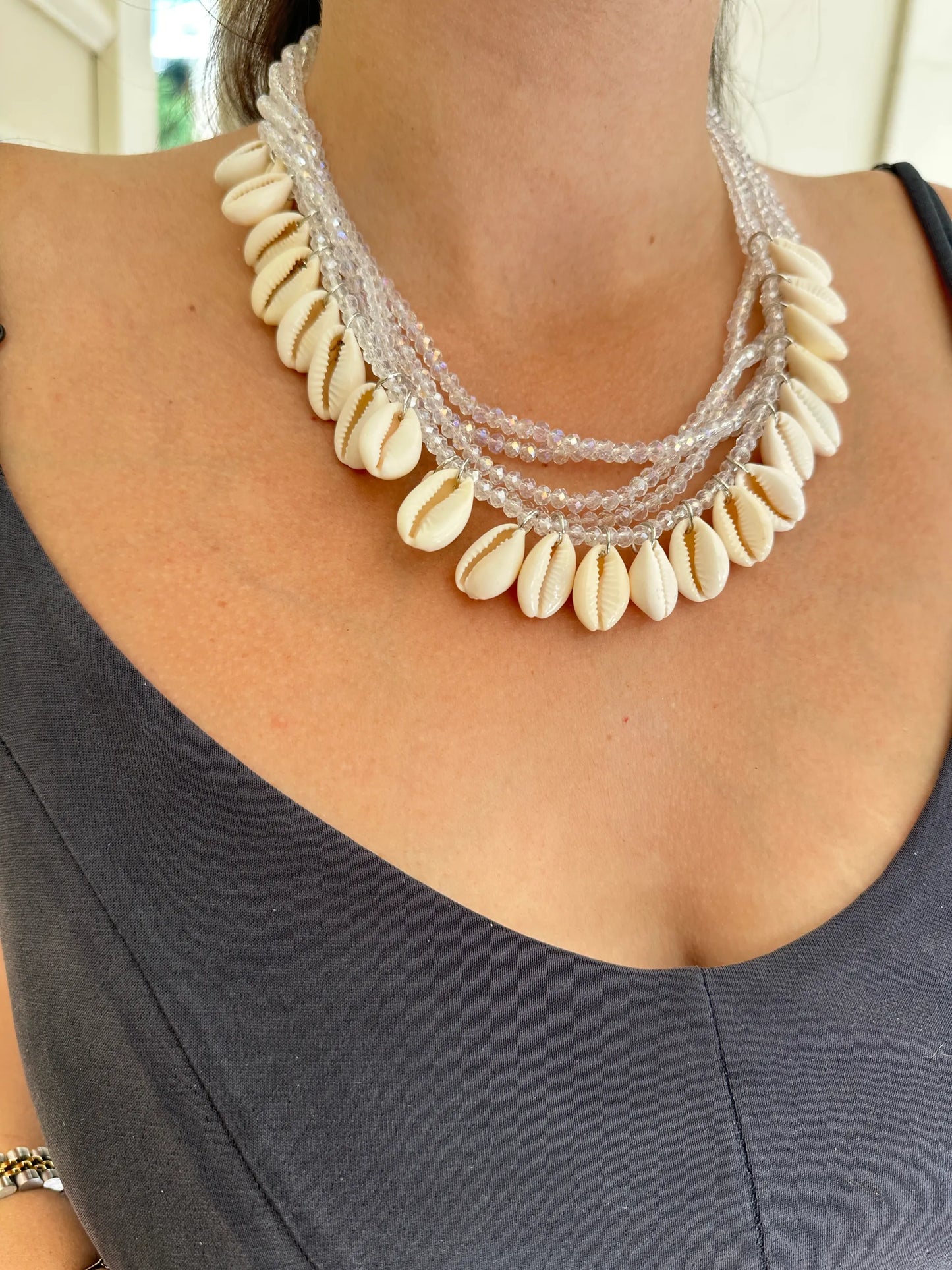 ZR Deniz Kabuk Kristal Kadın Kolye