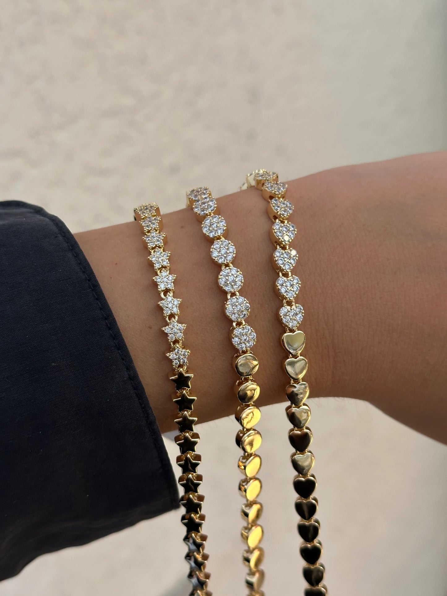 Zirkon Taş & Gold Kadın Bileklik