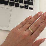 Baget Taş Alyans Çelik Yüzük