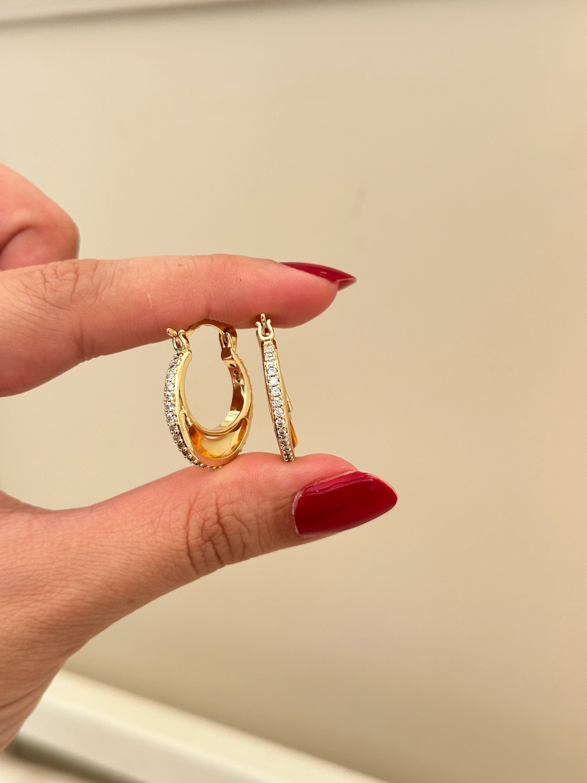 Renkli Saydam Taş Tasarım Kadın Küpe