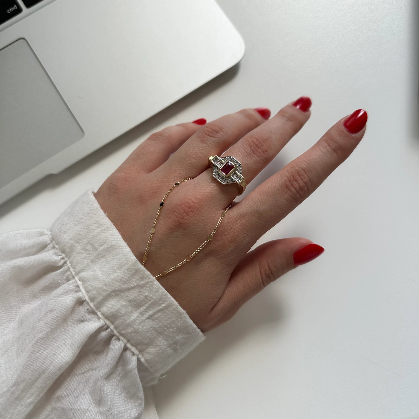 Bordo Zirkon Taş Kadın Yüzük