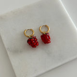 Frambuaz Murano Cam Boncuk Kadın Küpe